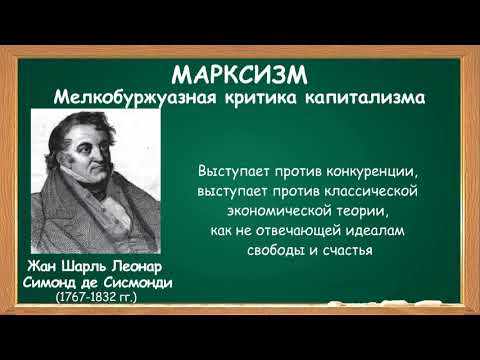 МАРКСИЗМ - Концепции раннего социализма - Мелкобуржуазная критика капитализма