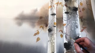 WATERCOLOR - Paint Birch leaves