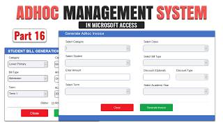 Adhoc Management System In Microsoft Access | School Management System Part 16