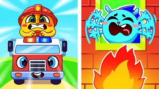 🔥🚒 Rescue Mission on a Fire Truck for Kids | ❤️🥰 Funny Songs For Kids &amp; Nursery Rhymes