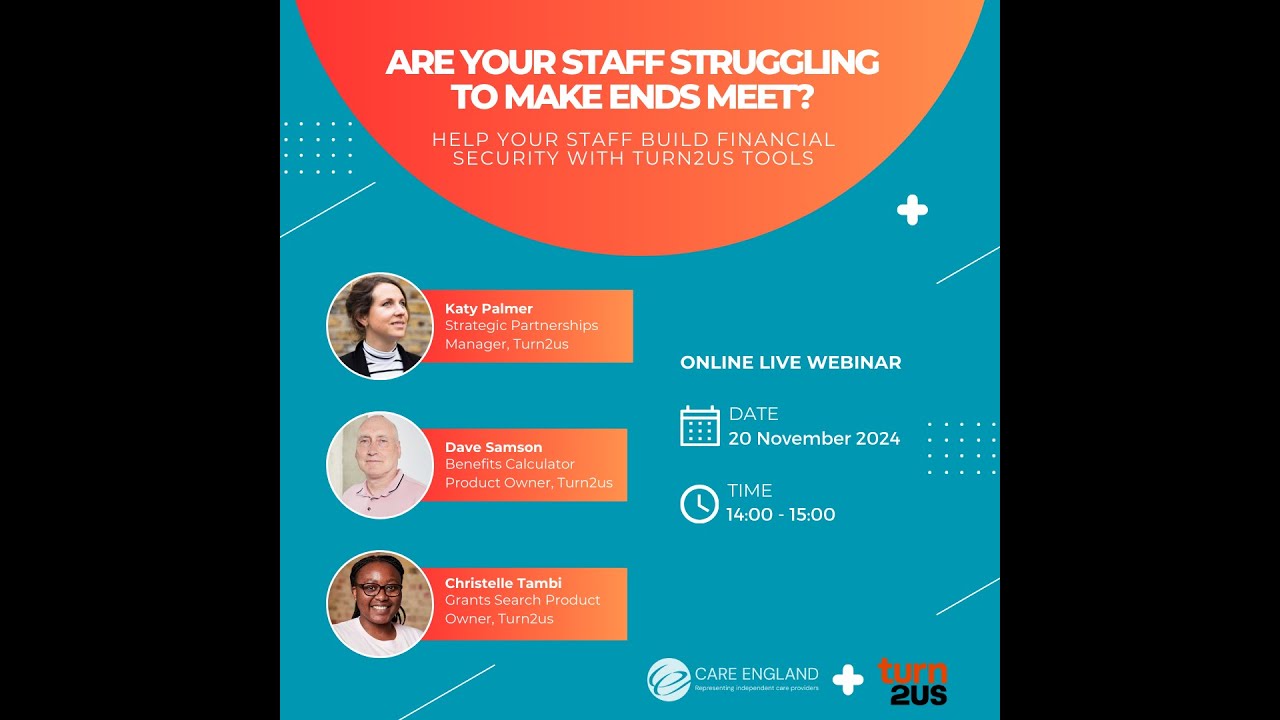 Are your staff struggling to make ends meet? - Help teams build financial security with Turn2Us