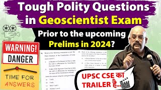 Prelims 2024: Tougher? UPSC Geoscientist Polity Questions Paper Analysis by Dr. Sidharth Arora