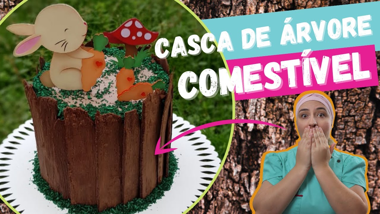 BOLO COM CASCA DE ÁRVORE COMESTÍVEL| Tronquinho de árvore realista especial de Páscoa