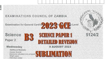 2023 GCE SCIENCE PAPER 2 QUESTION B3 DETAILED SOLUTIONS