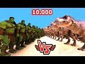 10.000 HULK VS 10.000 T-REX 😱 - Süper Kahramanlar