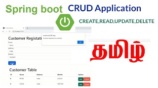 Spring boot CRUD Application in Tamil (CREATE,READ,UPDATE,DELETE)