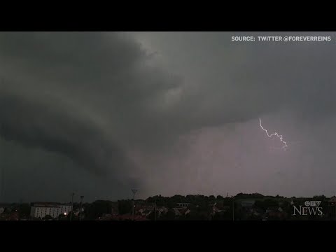 Supercell storm hits northern France