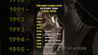 the most iconic hit of every year(1990-1999) #90s #90smusic #music #hits
