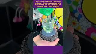 This is a liquid push-type dish scrubber.