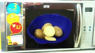 how to boil potatoes in IFB microwave without polythene quick and easy