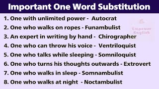 One word Substitution. English Lessons for Competitive exams. Learn English Online viral learning