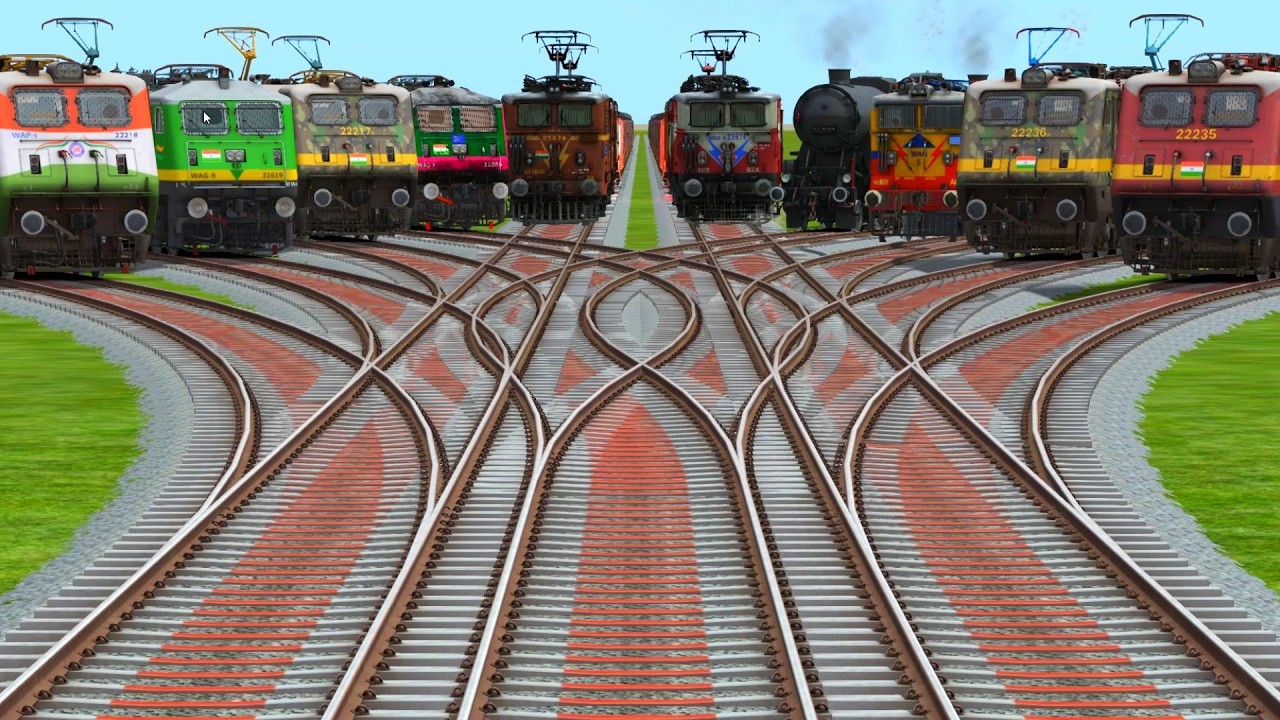 All  Trains Run At Bumpy Graphics Railroad Tracks | Steam Engine vs Electric Train – Final Showdown!