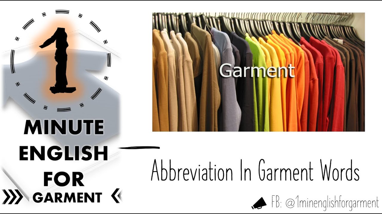 Abbreviation In Garment Words Part 1 YouTube