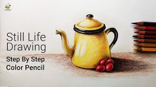 How To Draw Still Life with Using Color Pencils | Step By Step Drawing For Beginners | Art Video screenshot 5