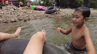 Tubing down Nam Song River  Vang Vieng  Laos