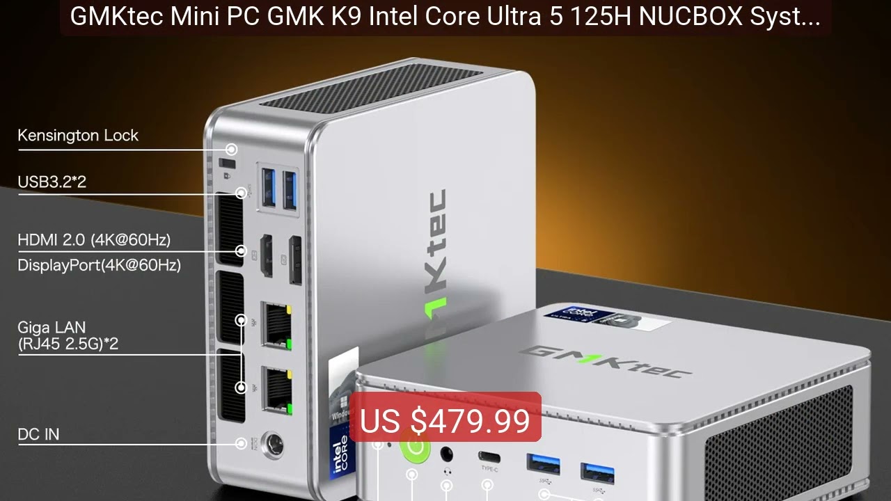 GMKtec Mini PC GMK K9 Intel Core Ultra 5 125H NUCBOX System Wi
