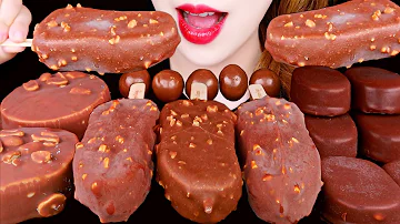 ASMR CHOCOLATE ICE CREAM, CHOCOLATE BALL 초콜릿 아이스크림, 초코볼 먹방 *CRUNCHY* EATING SOUNDS MUKBANG 먹방 咀嚼音