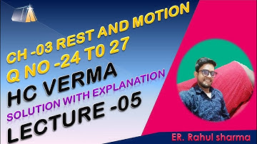 HC Verma Solutions Chapter 3 Q 24 to 27 ( Rest & Motion : Kinematics)