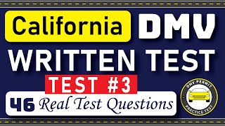 California DMV Permit Test 2024 | 46 Real Test Questions Set #3 | DMV Driving Test | DMV Test 2024