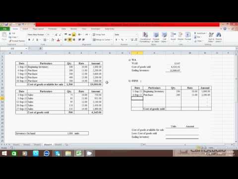 How to calculate Ending Inventory and COGS using WA, LIFO and FIFO method in excel @My eSheet