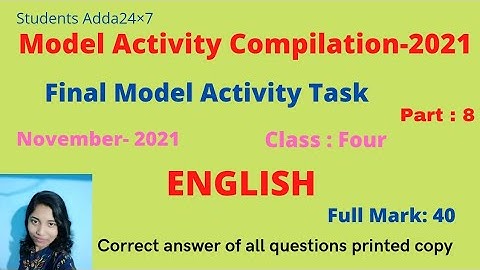 Class 4 Model Activity compilation November Task • Final model Activity Task• full mark 40 , part 8