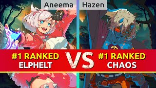 GGST ▰ Aneema (#1 Ranked Elphelt) vs Hazen (#1 Ranked Happy Chaos). High Level Gameplay