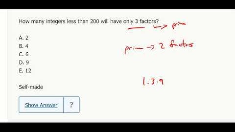 Div. 46- How many integers less than 200 will have only 3 factors?