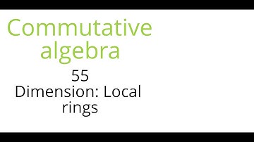 Commutative algebra 55: Dimension of local rings