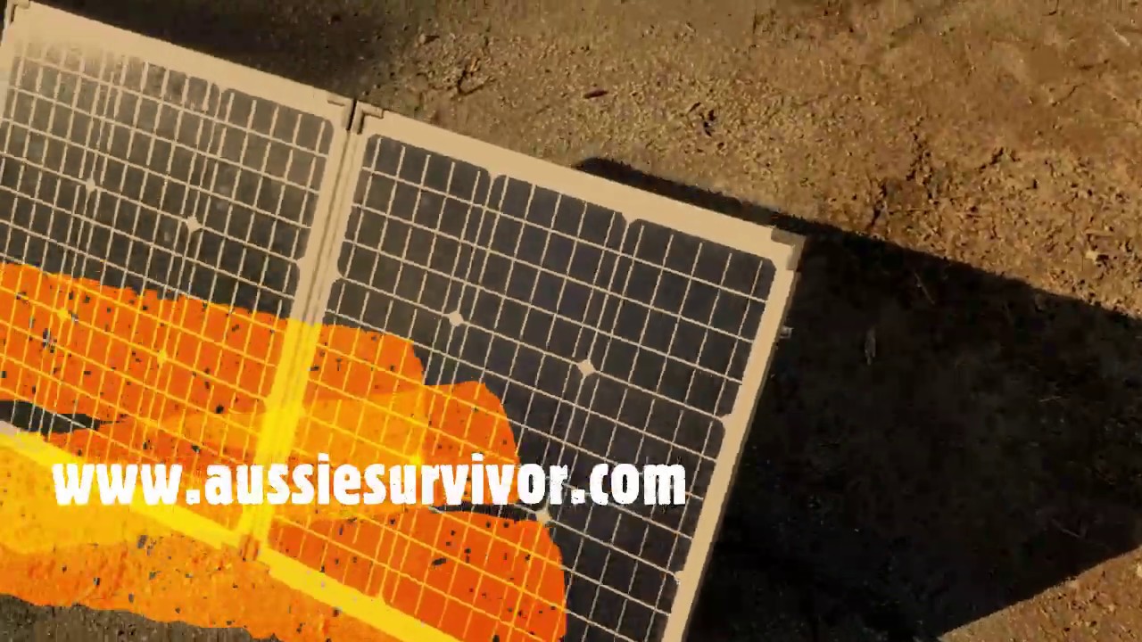 Solar Panel Set Up With Portable Camping Fridge. "Otfrid 100w Solar