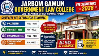 Información 📢 Jarbom Gamlin Government Law College, Jote – Fee Structure 2026 | Complete Details Guía