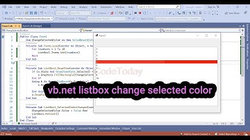 vb.net listbox change selected color เปลี่ยนสีแถบของรายการที่เลือก ใน listbox