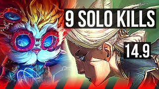 HEIMERDINGER vs CAMILLE (TOP) | 9 solo kills, Legendary, Rank 9 Heimer | NA Master | 14.9