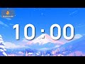 10 Minute Classroom Timer | Mt. Fuji Snowfall ❄️ | Calm Ambient | No Loud Alarm