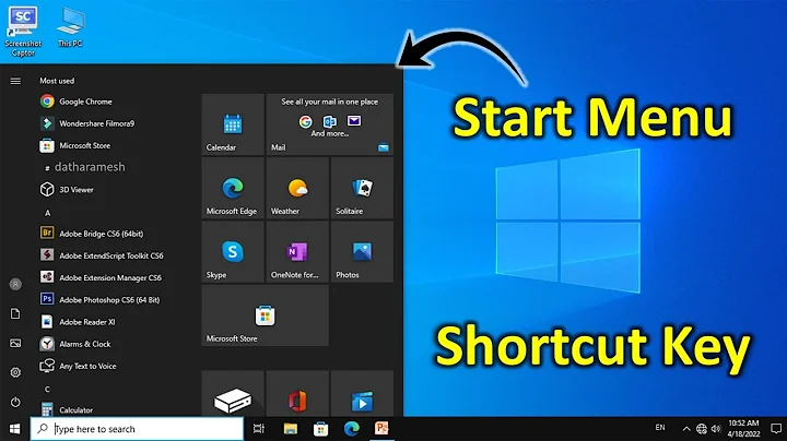 Open Start Menu Using Shortcut Key