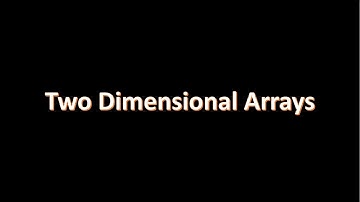 Two Dimensional Arrays in Java