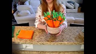 Making Carrot Napkins for Easter!