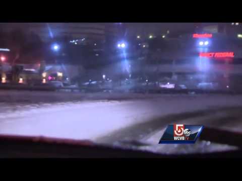 MassDOT snowplows working to keep snow-covered highways clear