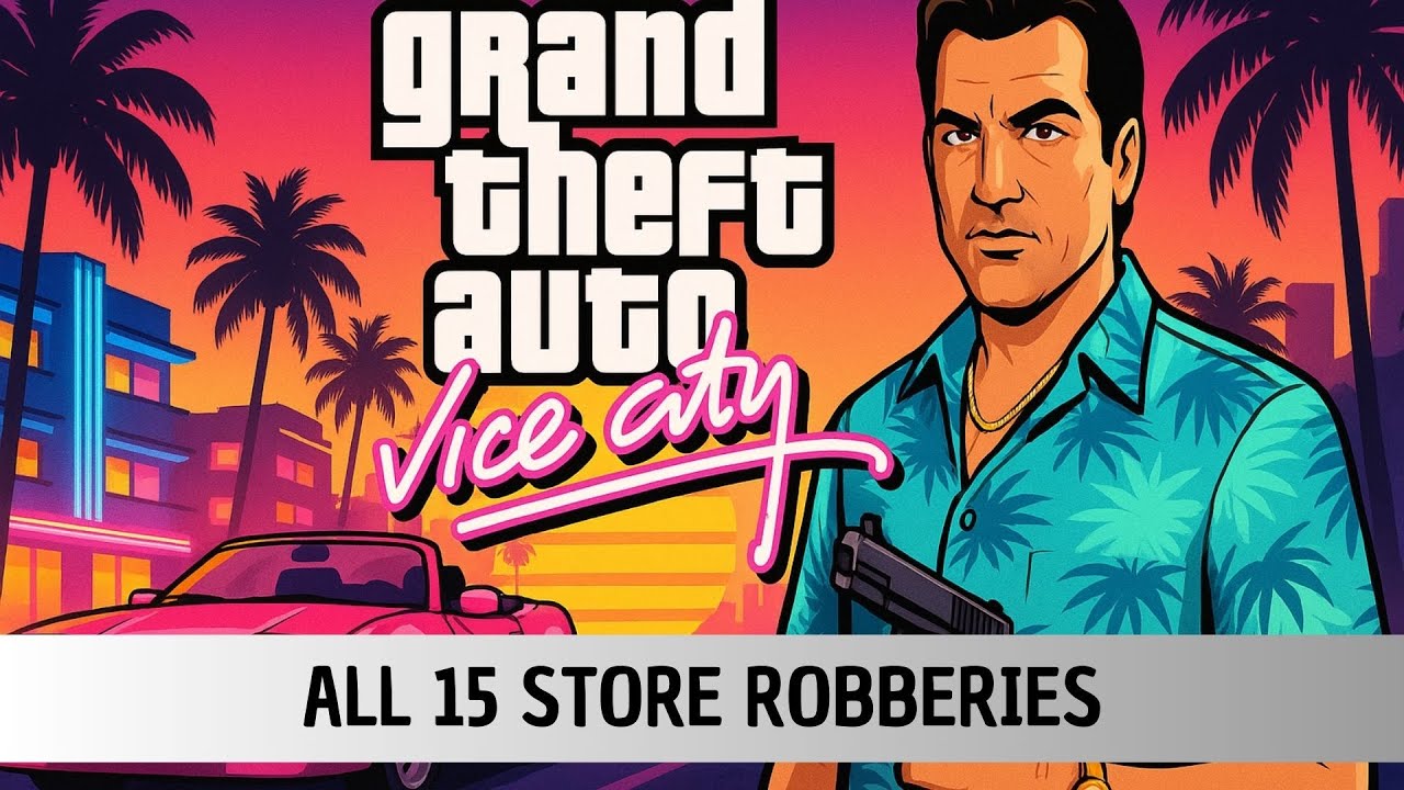 GTA Vice City Remastered - ALL 15 STORE ROBBERIES - Trophy/Achievement