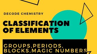 Groups , Periods , Blocks , Magic Numbers , Electronic Configuration| Decode Chemistry