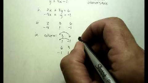 System of Equations: 2 x 2  CRAMER