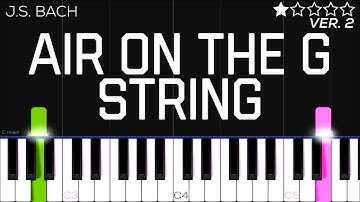 J.S. Bach - Air on the G String | EASY Piano Tutorial