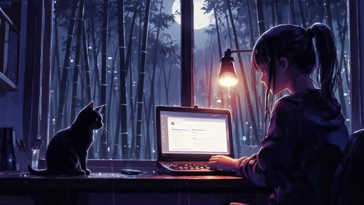 lofi hip hop radio 🌙 beats to relax/study to | moonlit bamboo forest rain