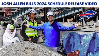 Josh Allen Reveals The Buffalo Bills 2024 Schedule From The New Stadium Construction Site!