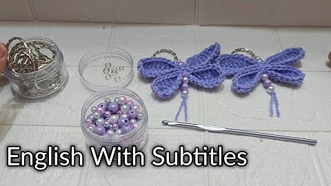 Crochet Dragon Fly Keychain #keychain #dragonfly #crochet #english #englishspeaking
