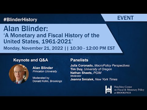 Alan Blinder: ‘A Monetary and Fiscal History of the United States, 1961-2021’