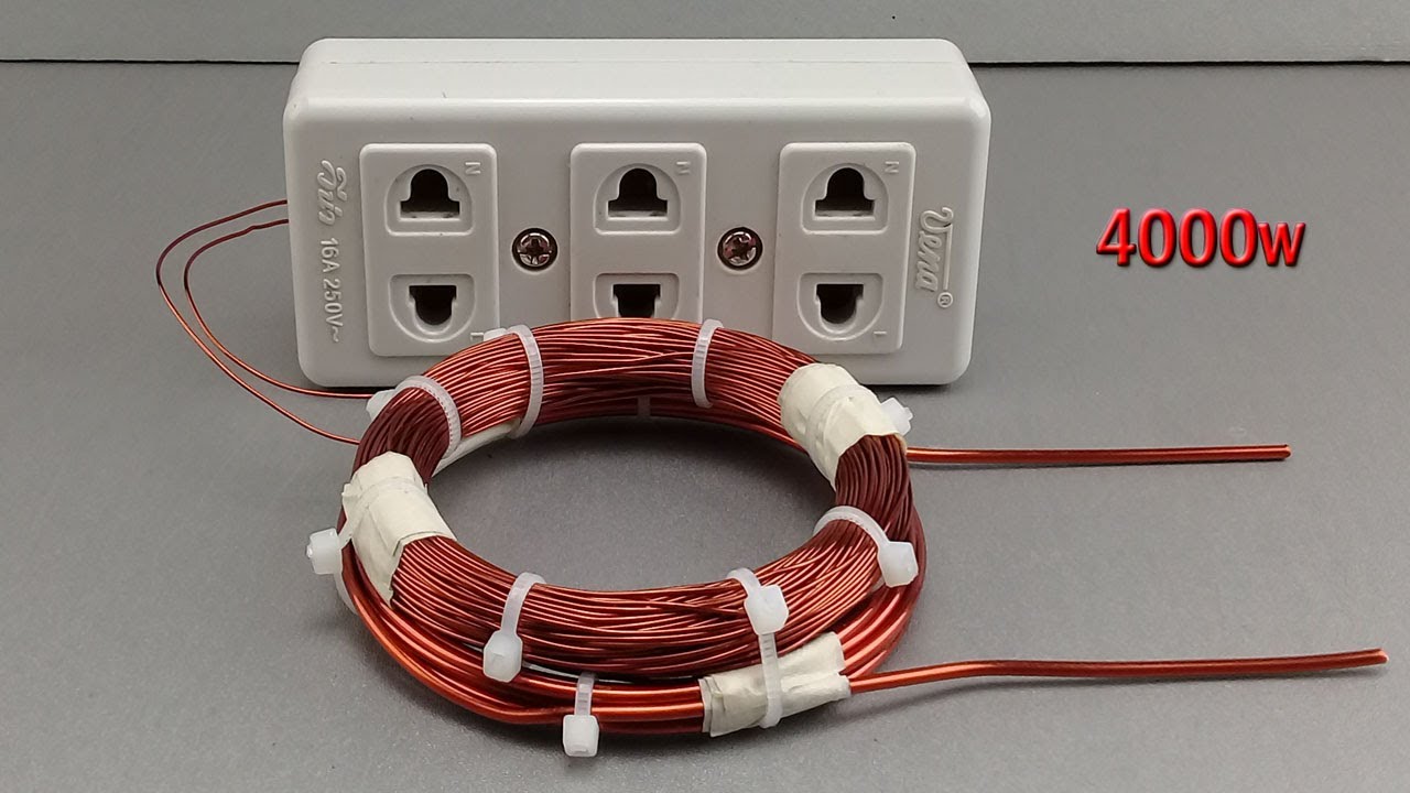 I turn two copper wire into 220v 4000w most powerful electricity use Capacitor / Free Energy