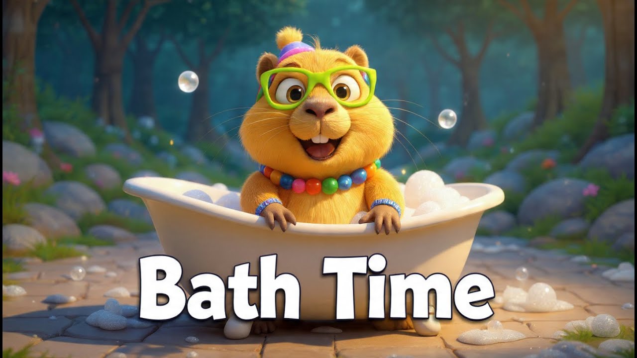 Baby Capybara Bath Time Song 🛁 | Fun & Relaxing Music for Toddlers