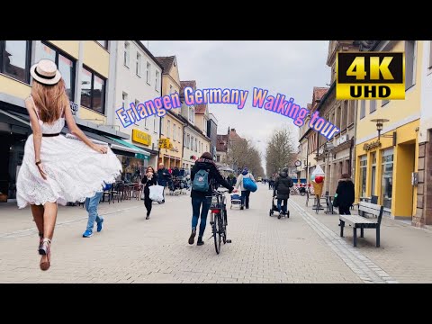 14. GERMANY - ERLANGEN CITY WALKING TOUR 4K. Du lịch Đức - tham quan thành phố làng đại học