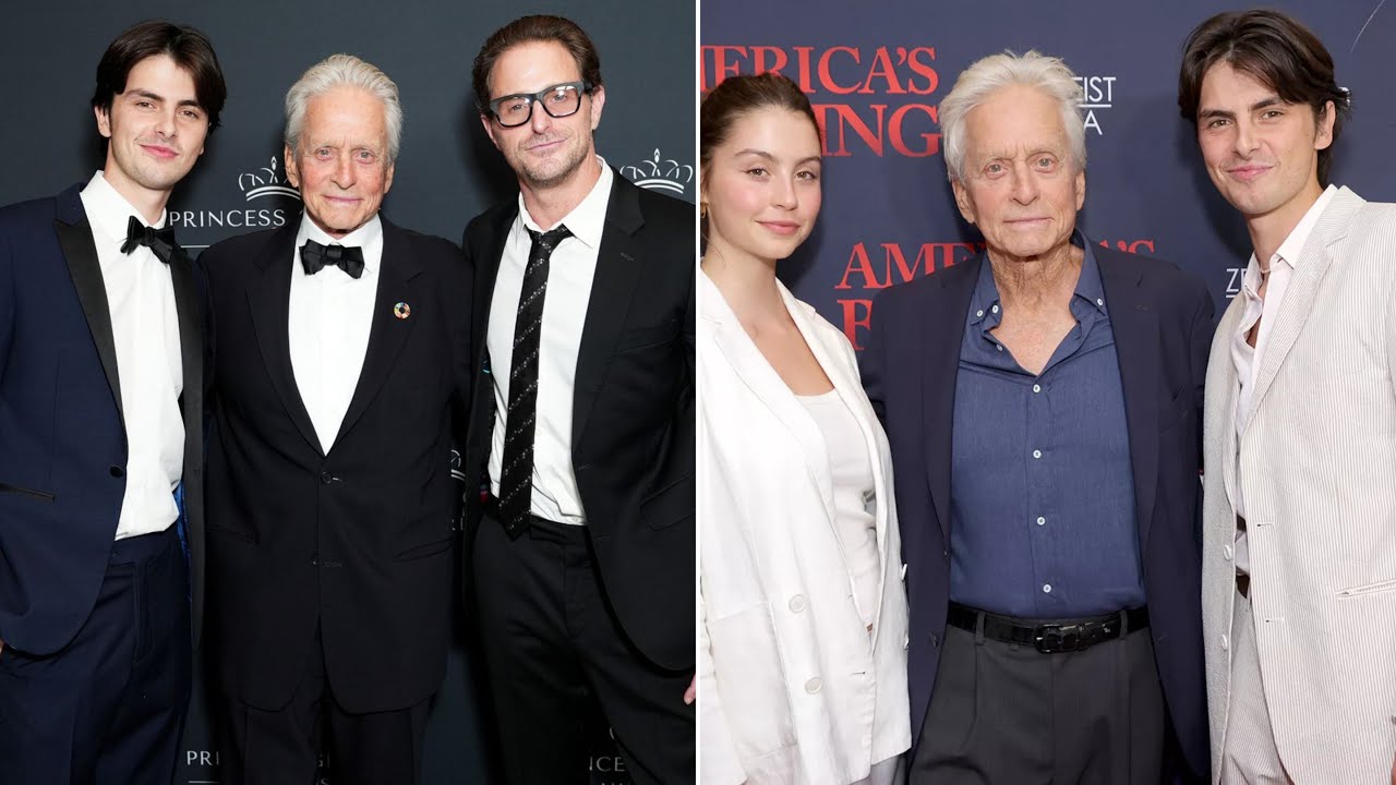 Michael Douglas Is Sweetly Joined by Sons Cameron and Dylan on Royal