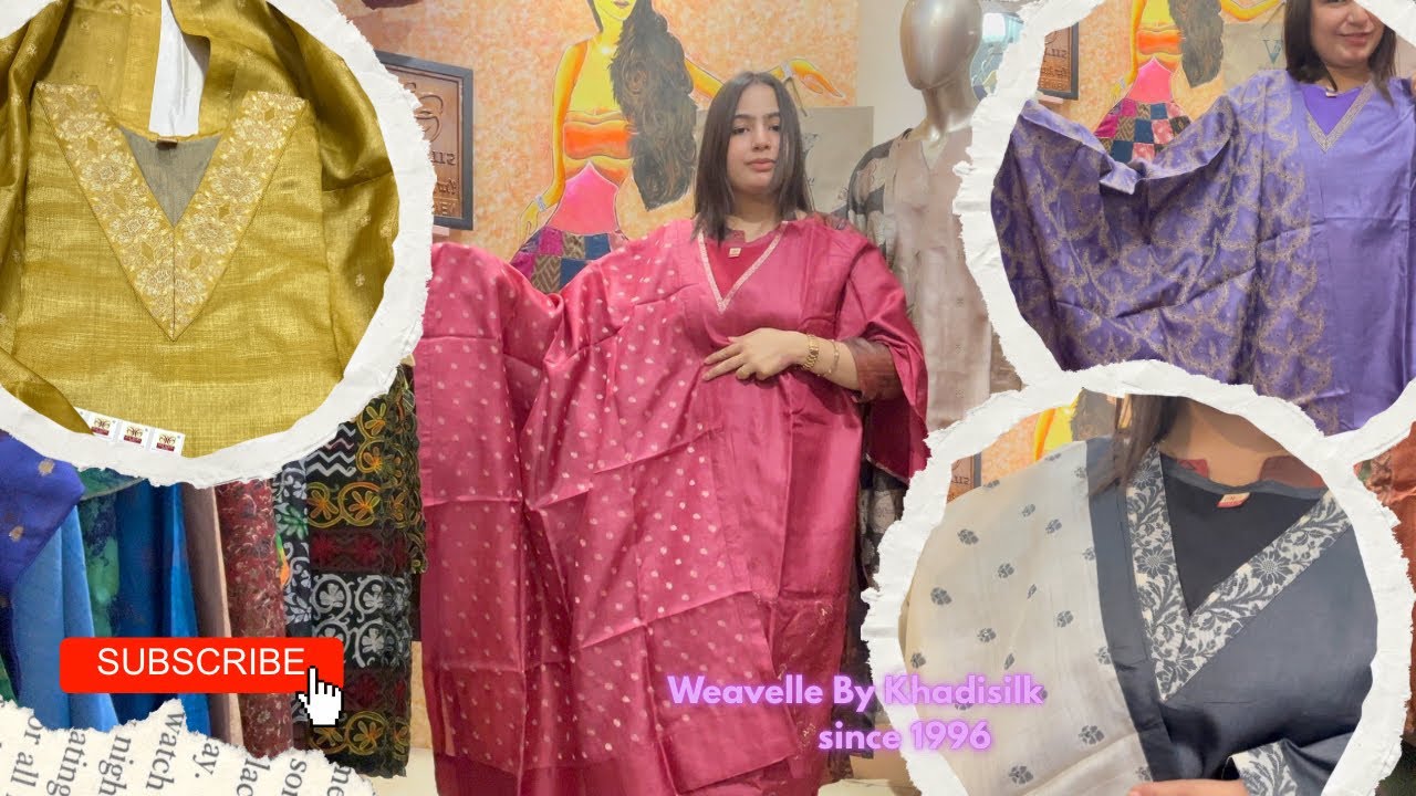 Tussar silk Churidar dress Material - silk Suits - silk Kurti Dupatta handwoven embroidery suits